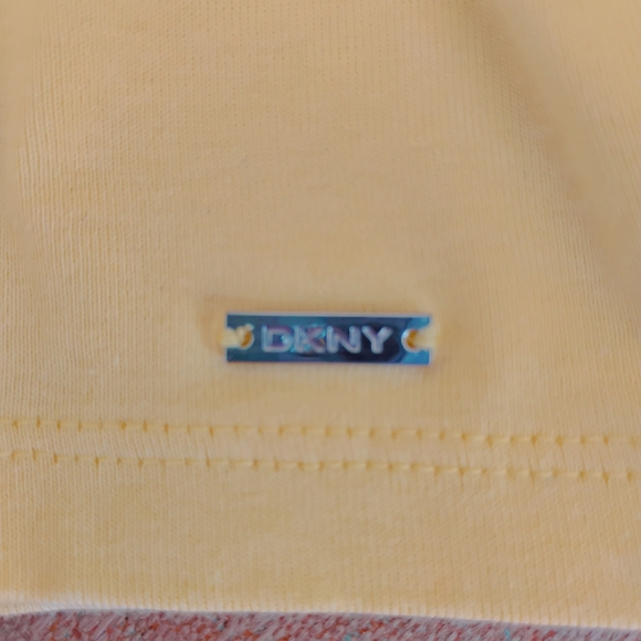 DKNY Women's Butter Yellow Short Sleeve Top XL - Picture 5 of 6